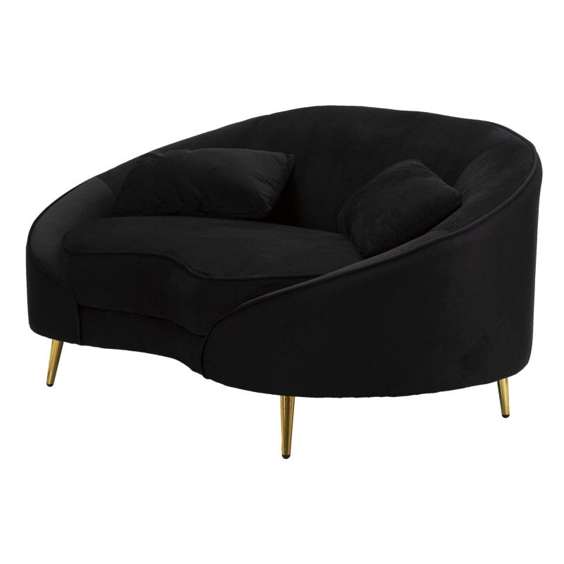Divanetto 2 Posti Oslo Con Cuscini Nero cm 148x84x68