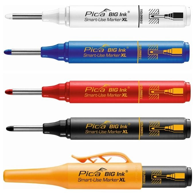 Pica 170-46-SB BIG INK Smart Use Marcatore Permanente Punta Rotonda Flessibile 2-4 mm Indelebile colore Nero