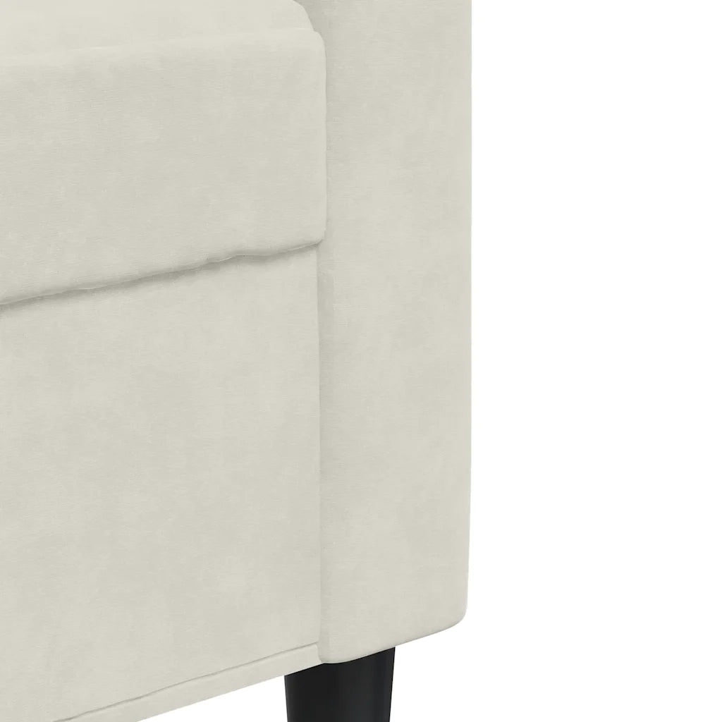 Set di Divani 3 pz con Cuscini e Rinforzi Crema in Velluto 3278459