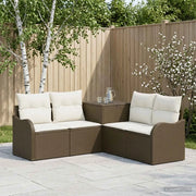 Set di divani 5 pz Marrone e Bianco Crema 3447754
