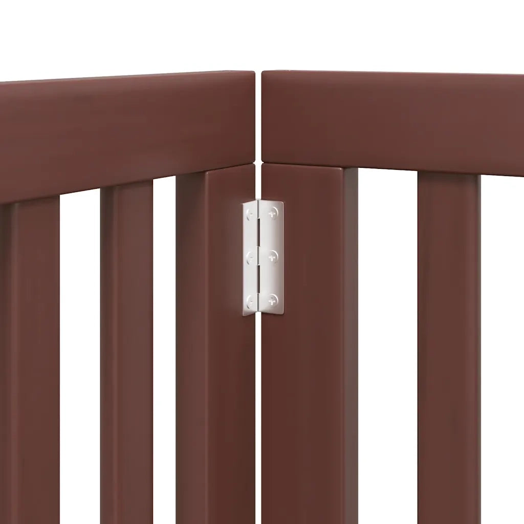 Cancello Cani Porta Pieghevole Marrone 9 Pannelli 450cm Pioppo 3155659