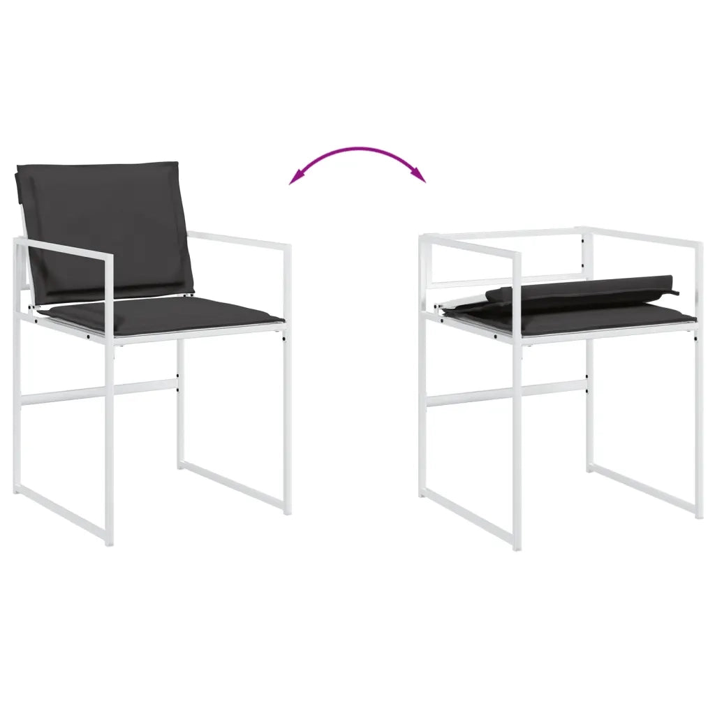 Set da Pranzo da Giardino 15 pz con Cuscini Bianco in Textilene 3295111