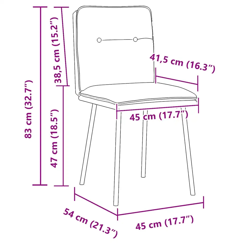 Sedie da Pranzo 2 pz Blu in Velluto 4101319