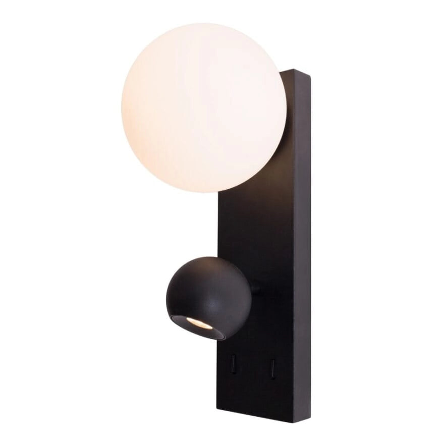 Applique ATOM nera con sfera bianca LED 10W Maxlight W0351