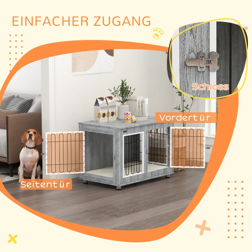 Cuccia per cani lavabile con cuscino ¨C zephmum ¨C 90x58x65 cm grigio