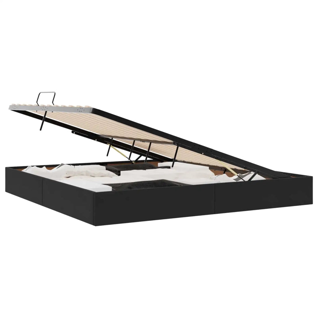 Letto ottomano con archiviazione Nero 200 x 200 cm Velluto 3442906