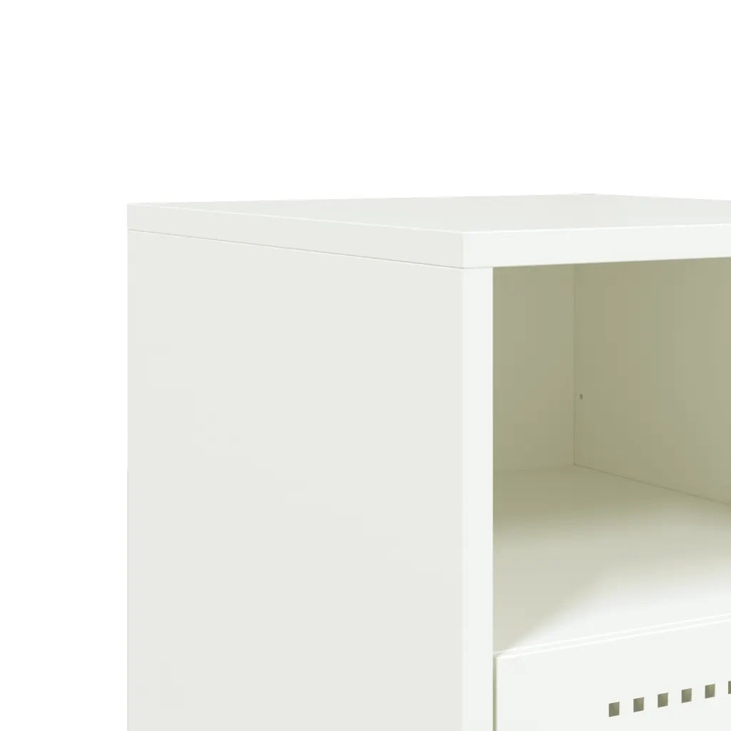 Comodino Bianco 36x39x60,5 cm in Acciaio 846564