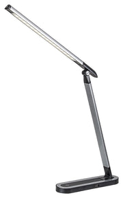 Lampada da scrivania slim nera LED 7W dimmer USB Rabalux