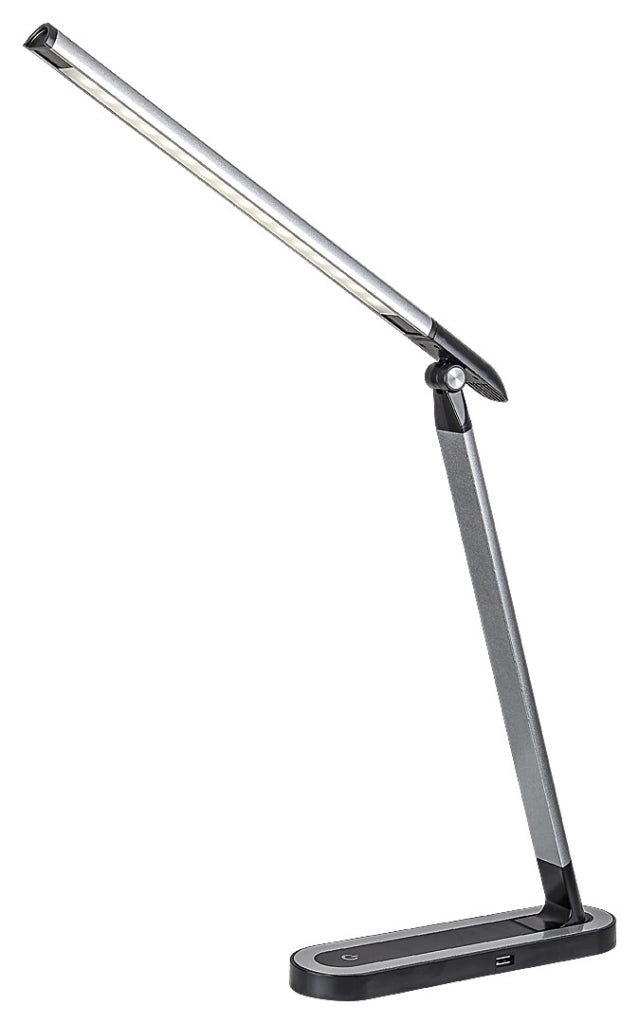 Lampada da scrivania slim nera LED 7W dimmer USB Rabalux