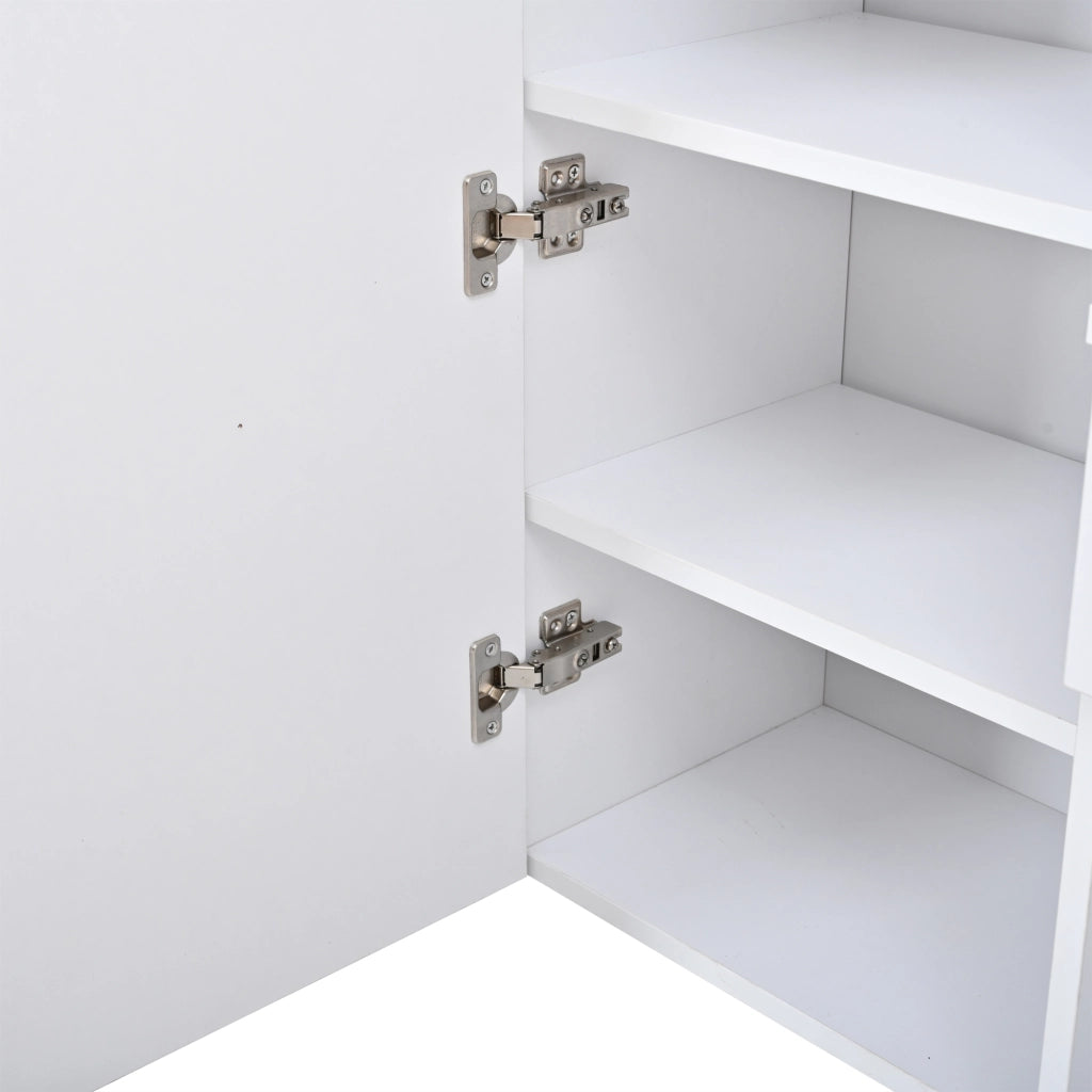 Set da ingresso composto da scarpiera, specchio e ganci appendiabiti, con 2 cassetti, in MDF, bianco