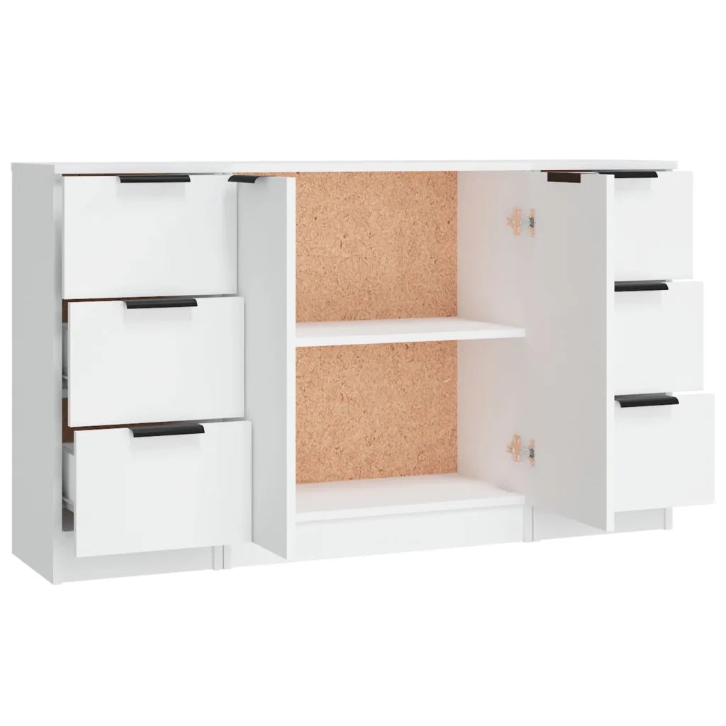 Credenze 3 pz Bianco in Legno Multistrato 3115836