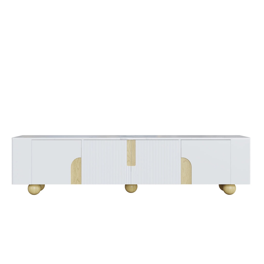 Mobile TV ¨C MINIMAL ¨C Bianco, Legno, 180 cm, 4 Ante, Design Elegante