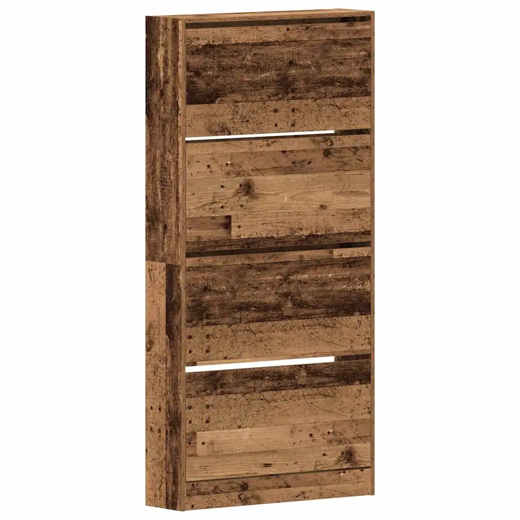 Mobile per scarpe con porta-Scarpiera Legno vecchio 80 x 21 x 163,5 cm