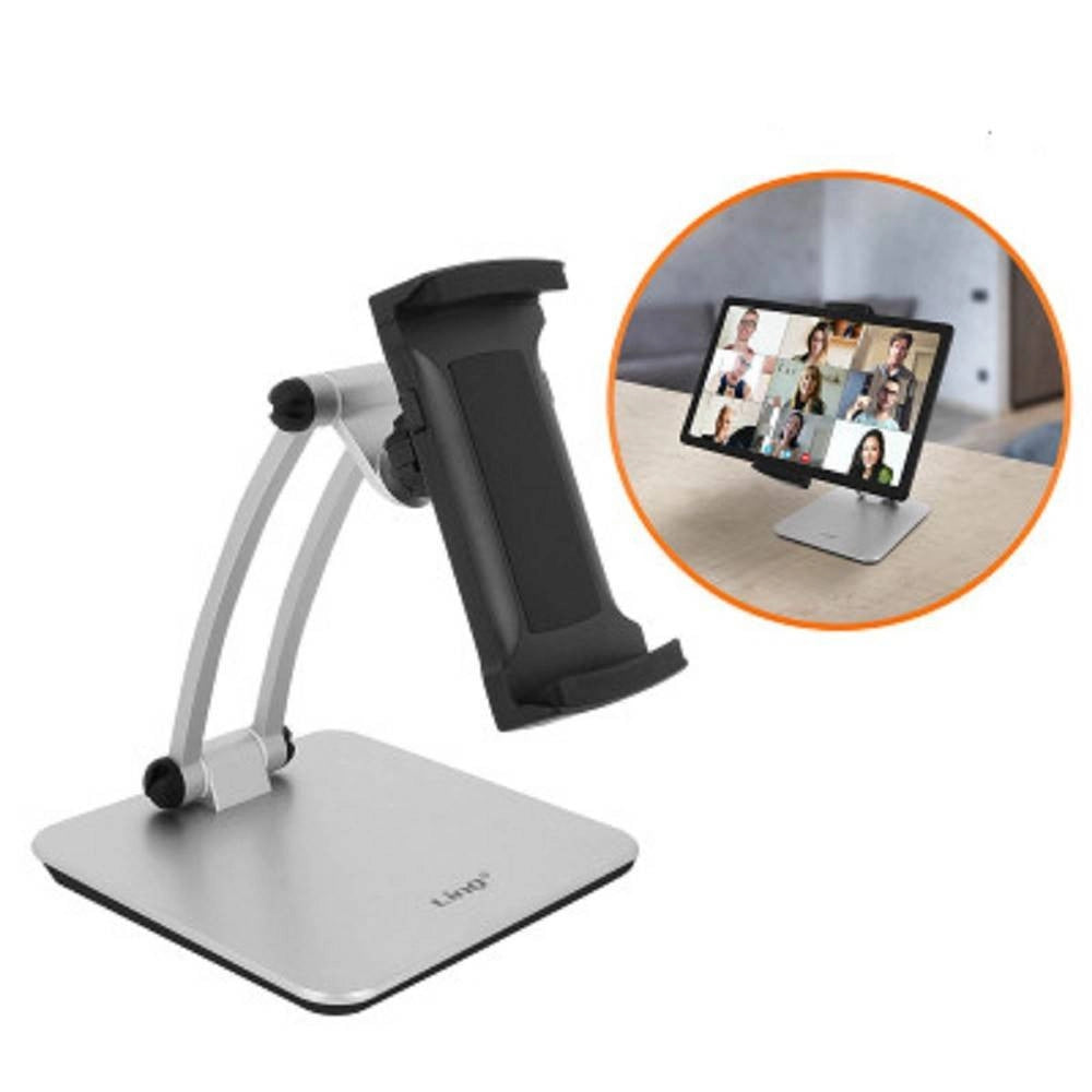 Trade Shop - Staffa Supporto Da Tavolo In Alluminio Per Smartphone Tablet Pieghevole Hd3285 -