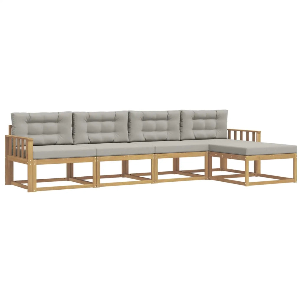 Set di divani da esterno 4 pcs Bianco e Grigio Chiaro 3386300