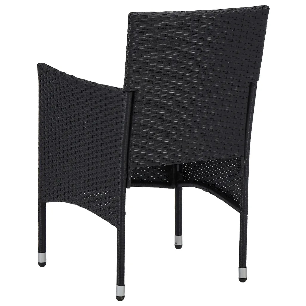 Set Mobili da Pranzo per Giardino 7 pz in Polyrattan Nero 3070751