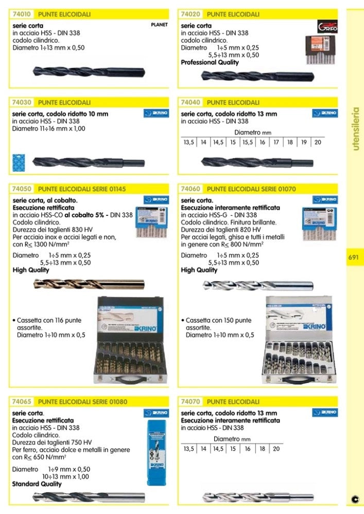 10pz punte hss grifo da mm. 7 cod:ferx.13014