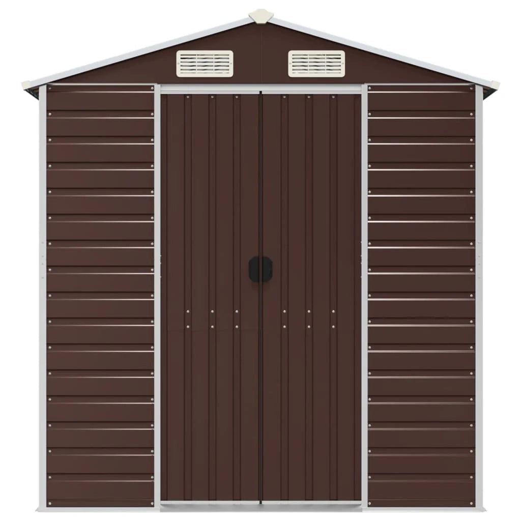 Casetta da giardino cabina ripostiglio casetta da esterno robusta casetta per attrezzi 191 x 810 x 198 cm acciaio zincato marrone 02_0022276