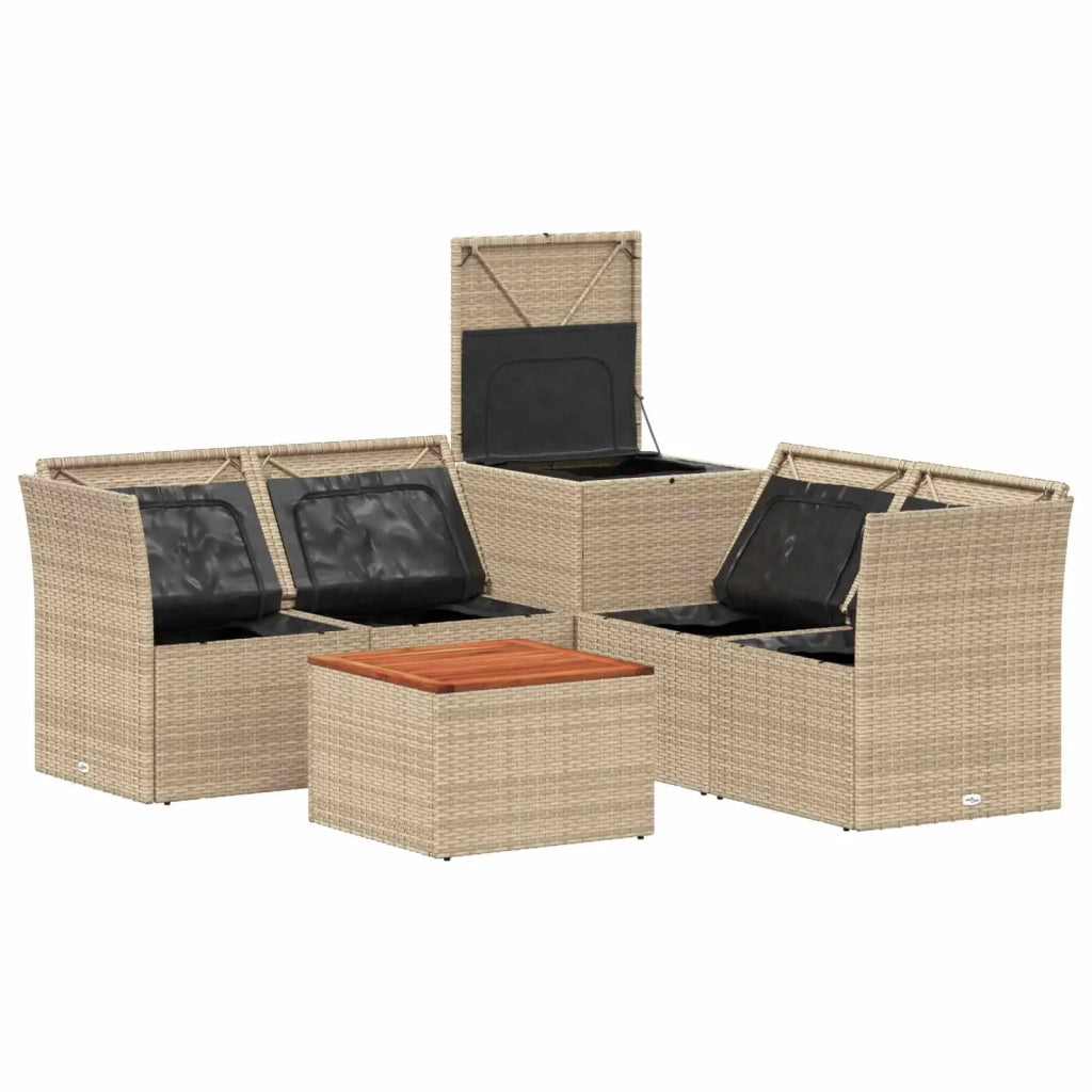 Set di divani 6 pz Beige e Grigio Chiaro 3447365