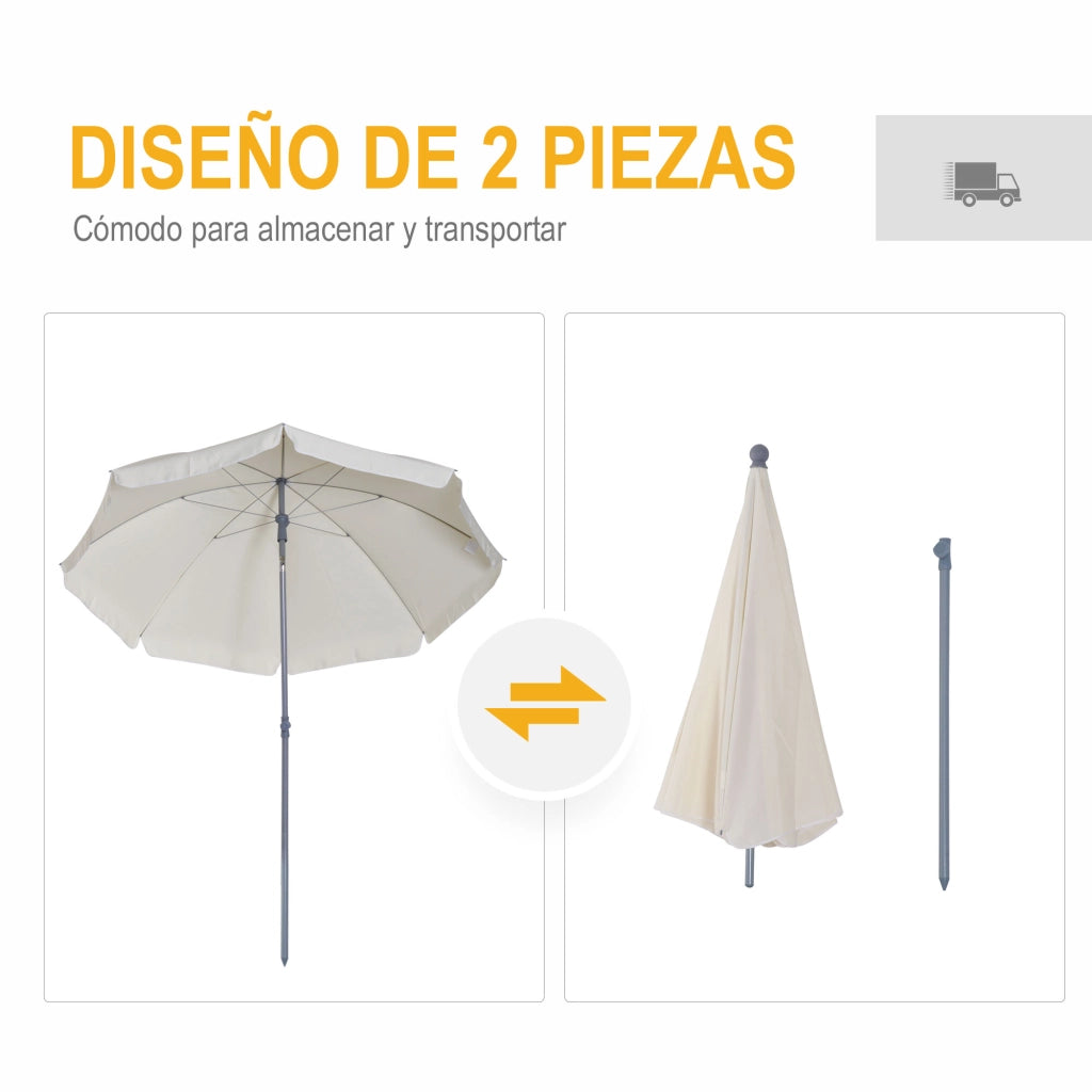 Ombrellone da Giardino Beige ¨C Minimal ¨C ?202 cm