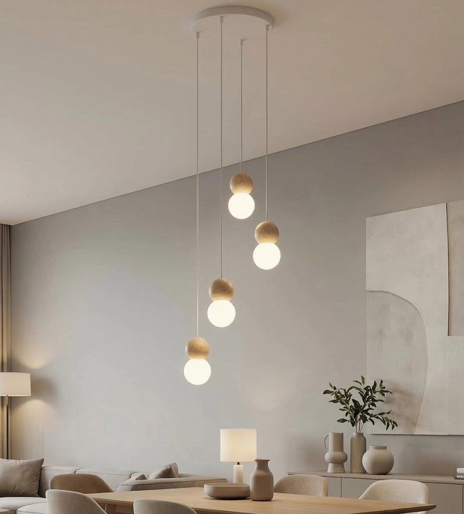 Lampada a sospensione LOOP 4xG9 bianco-beige Emibig