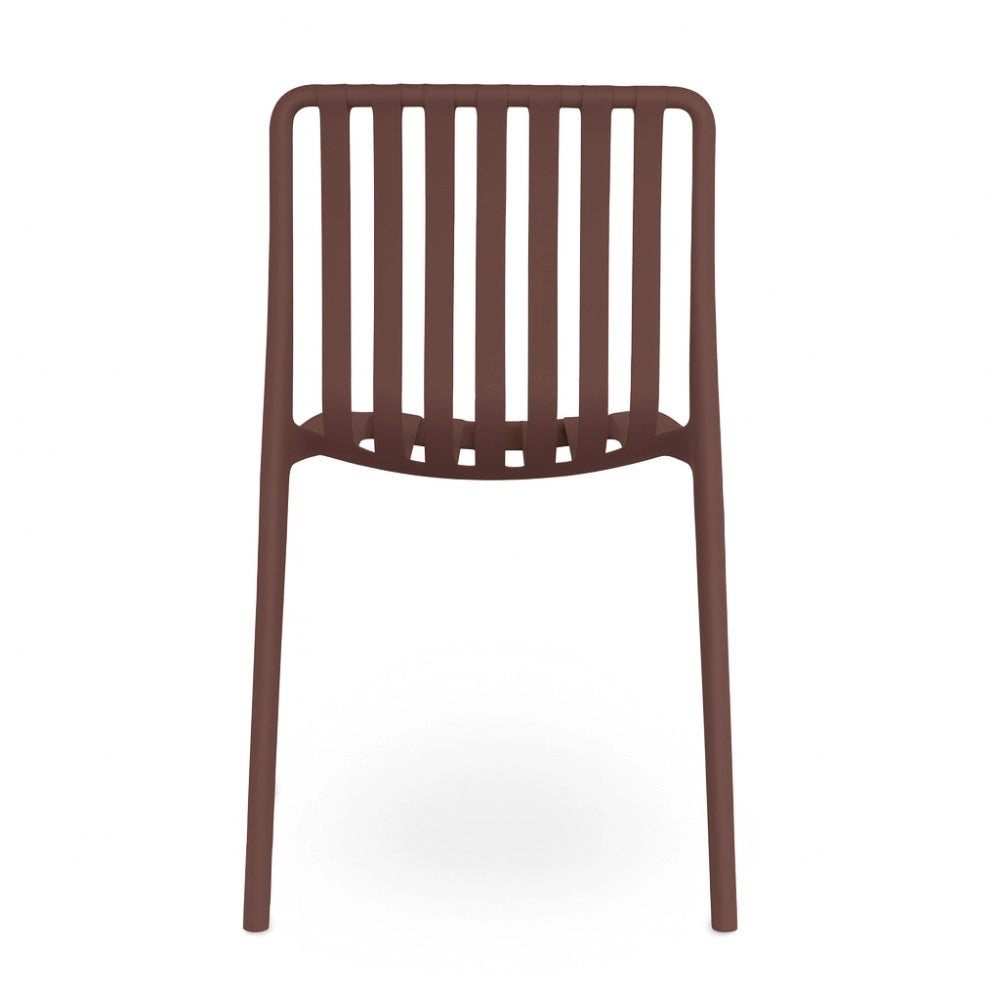 Sedia da esterno Iside in plastica resistente, modello comfort premium marrone