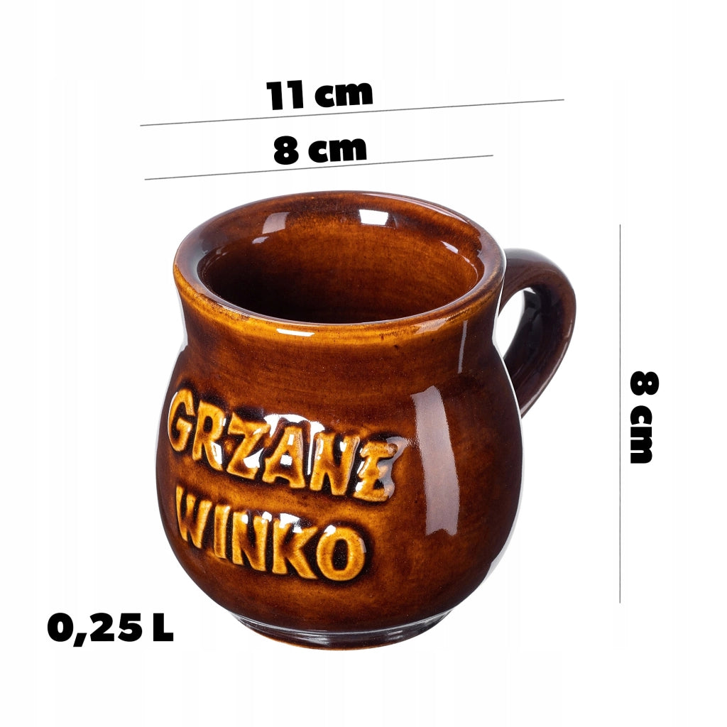 Set regalo di 2 tazze da vin brulé KADAX da 250 ml in gres.