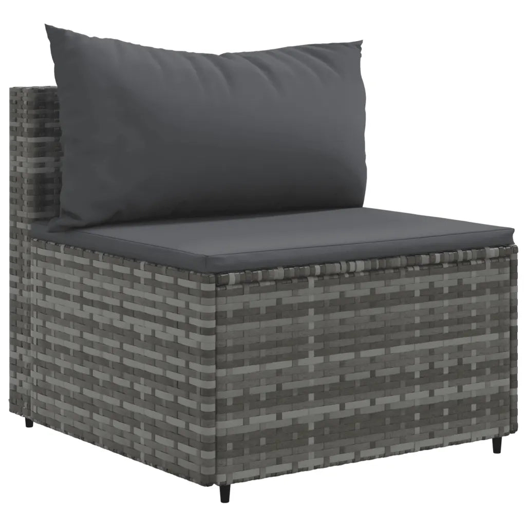 Set Divano da Giardino 9 pz con Cuscini Grigio in Polyrattan 3308314