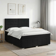 Letto box spring con materasso Nero 160 x 200 cm Tessuto 3454178