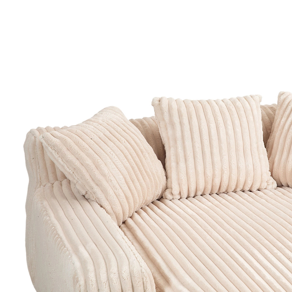 Cloud couch - Xylo - Velluto coste 3 cuscini beige