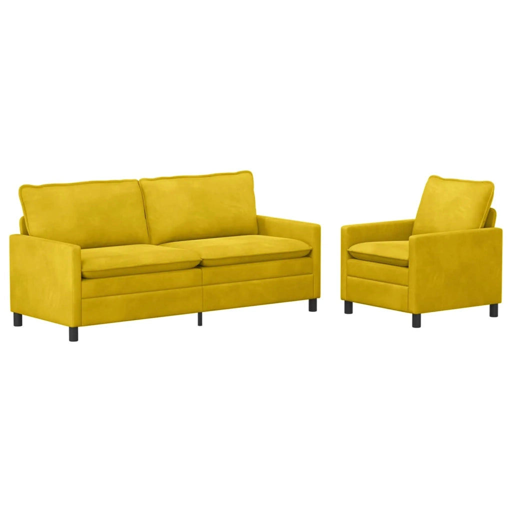 Set di divani 2 pcs Giallo Velluto 3417115
