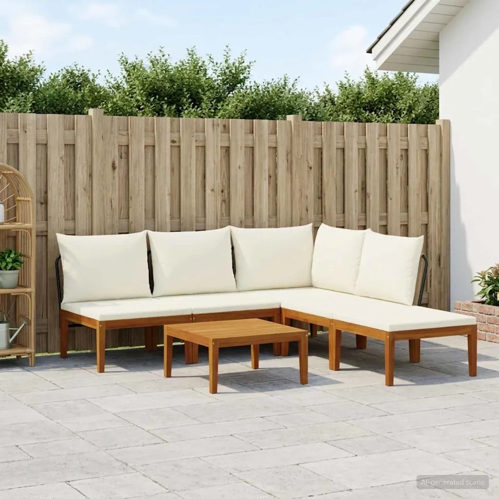 6 pcs Legno massiccio di acacia e corda Naturale 3407786