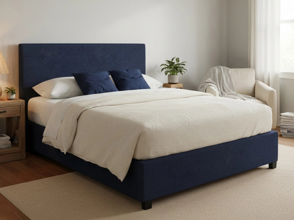 Basildon, Letto Matrimoniale Sfoderabile Made in Italy, Viola Scuro