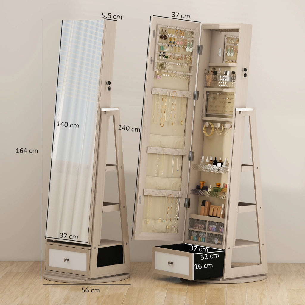 Armadio Joyero con Specchio e Luci LED ¨C Minimal ¨C Bianco