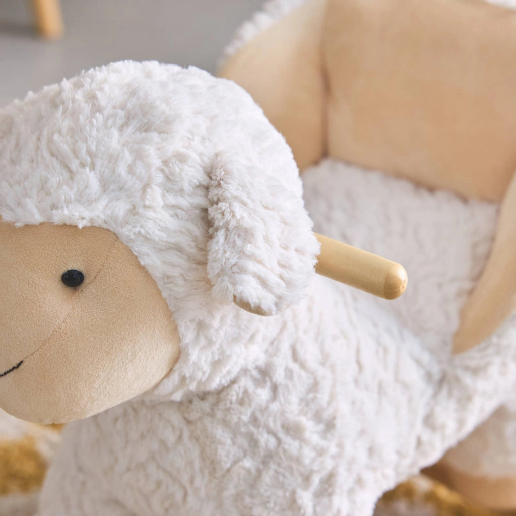 Sedia a dondolo pecorella per bambini, bianco