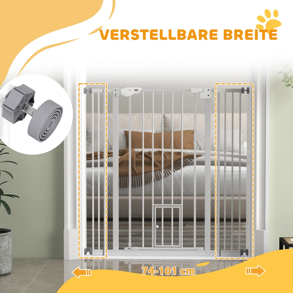 Cancello per cani ¨C Minimal ¨C 104 cm, acciaio, bianco