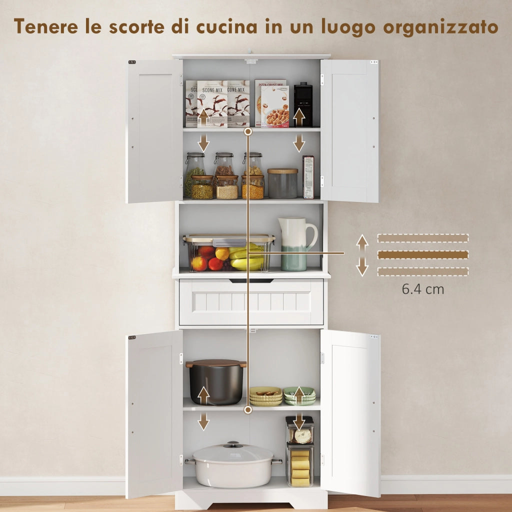 Credenza Cucina con Armadietti e Cassetto ¨C Minimal ¨C Bianco