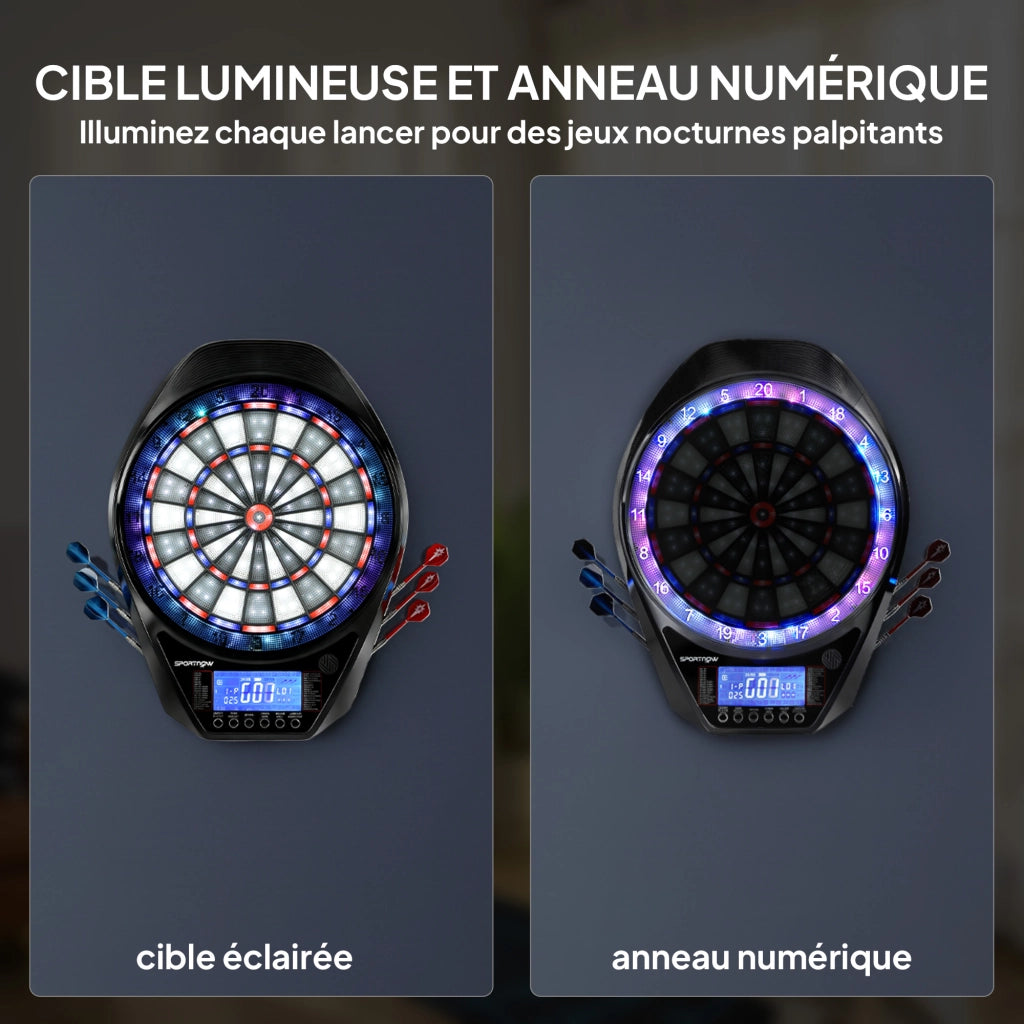 Gioco di Freccette Elettronico ¨C Minimal ¨C Nero, Schermo LED, Ricaricabile