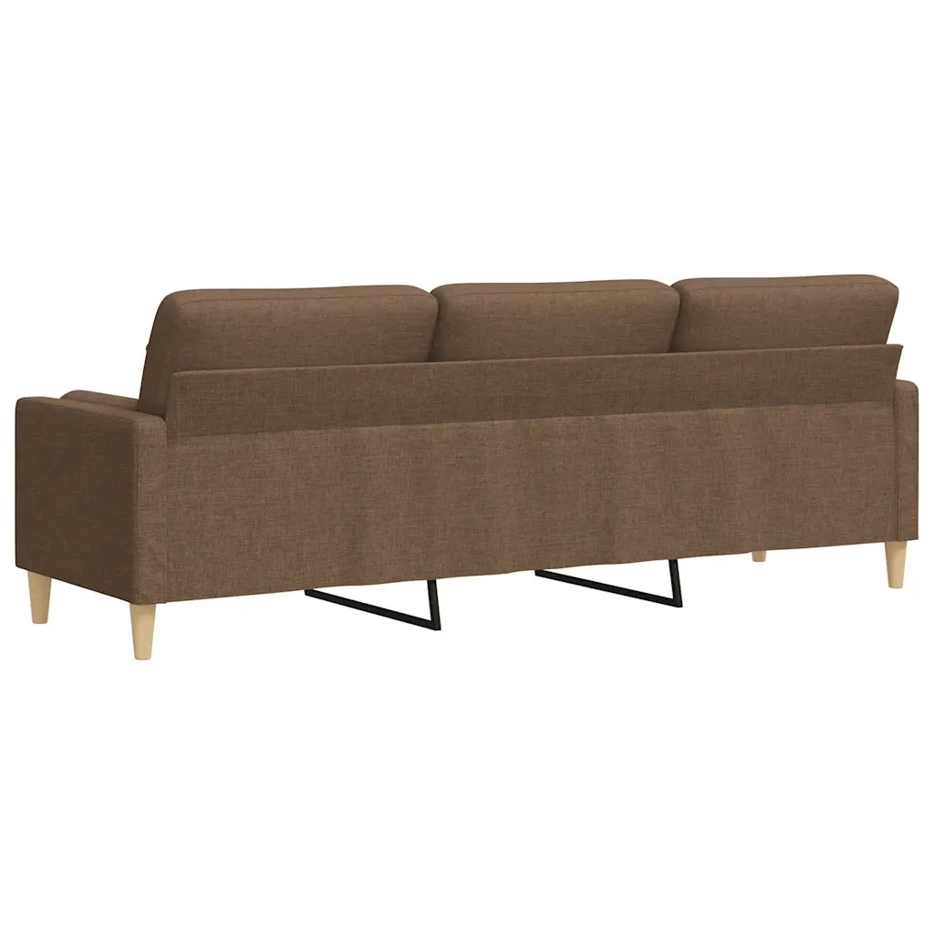 Divano a 3 Posti con Cuscini Marrone 210 cm in Tessuto 3278204