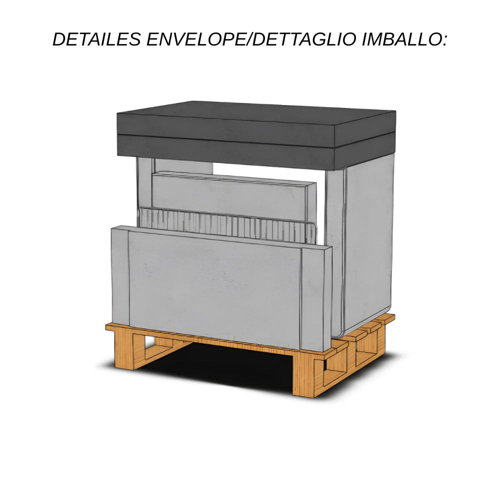Sarom barbecue porto new legna carbonella 160 x 51,5 x 96,8 cm griglia e ampio tavolo laterale