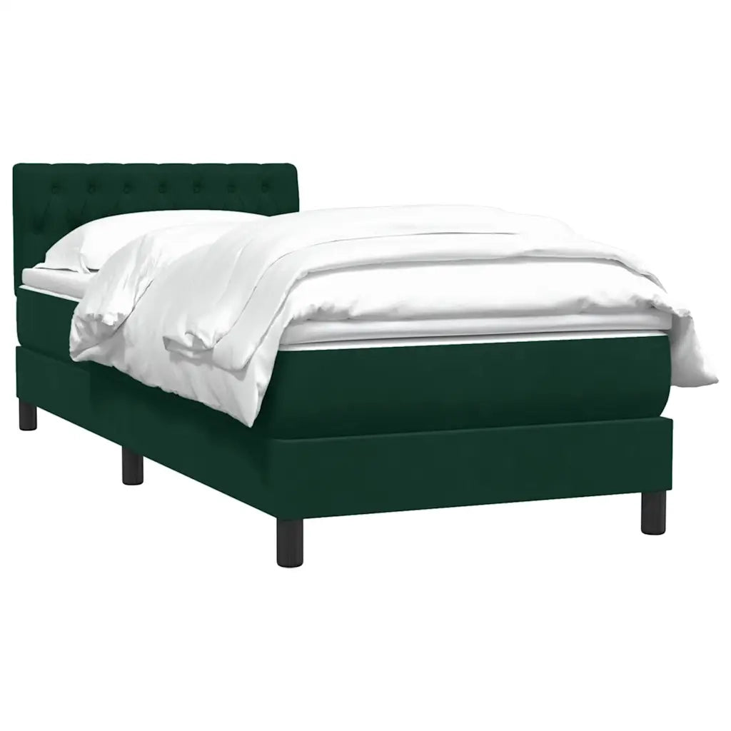 Giroletto a Molle con Materasso Verde Scuro 80x220 cm Velluto 3316524