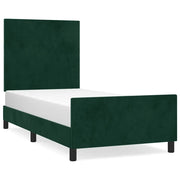 Letto singolo | Letto per adulti | Giroletto senza Materasso Verde Scuro 90x190 cm in Velluto