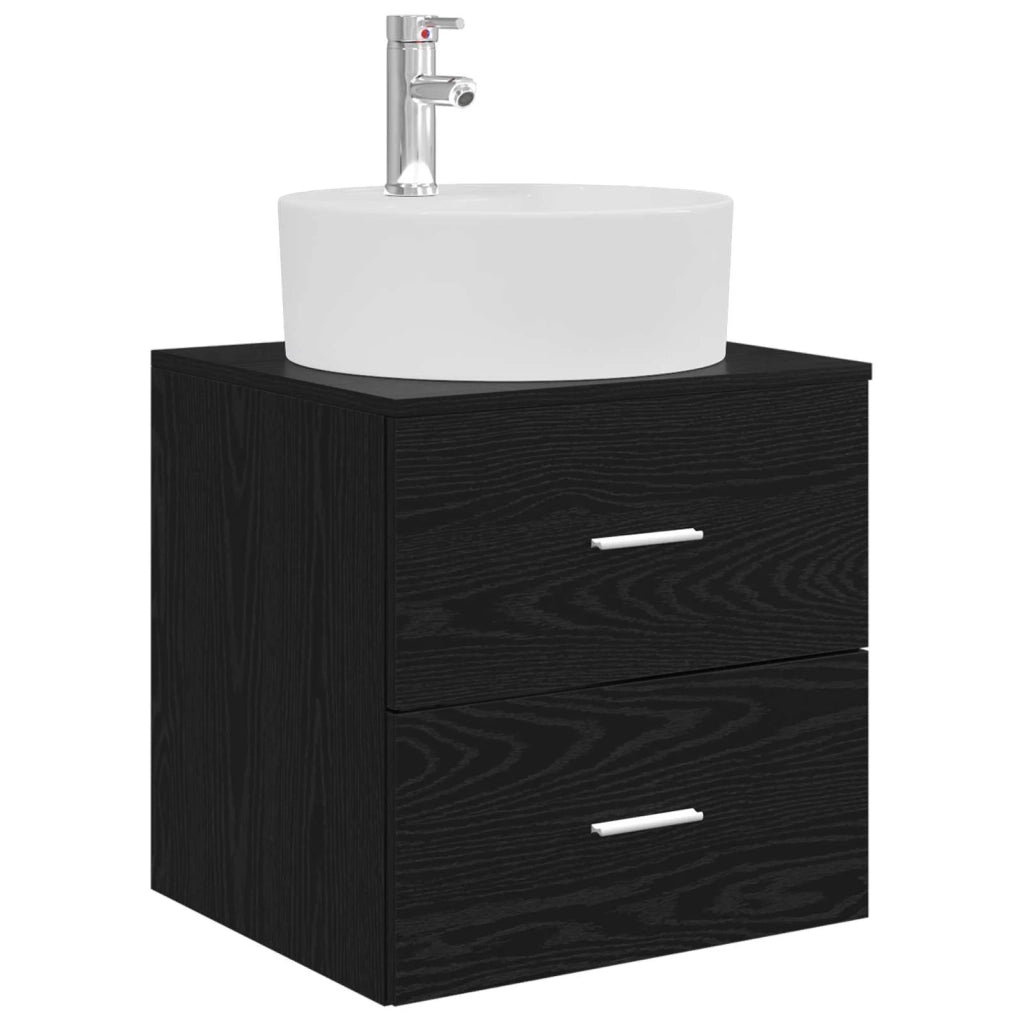 Set di mobili per il bagno 5 pcs Rovere Nero 3406928
