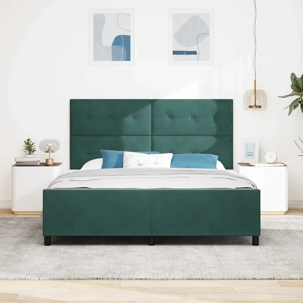 Letto a molle con testiera Verde Scuro 180 x 200 cm Velluto 3344960