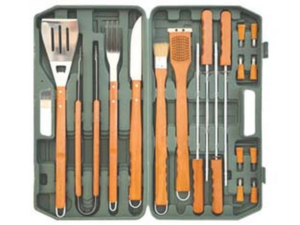 1pz attrezzi acciaio inox per barbecue in set 18 pezzi cod:ferx.fer60219