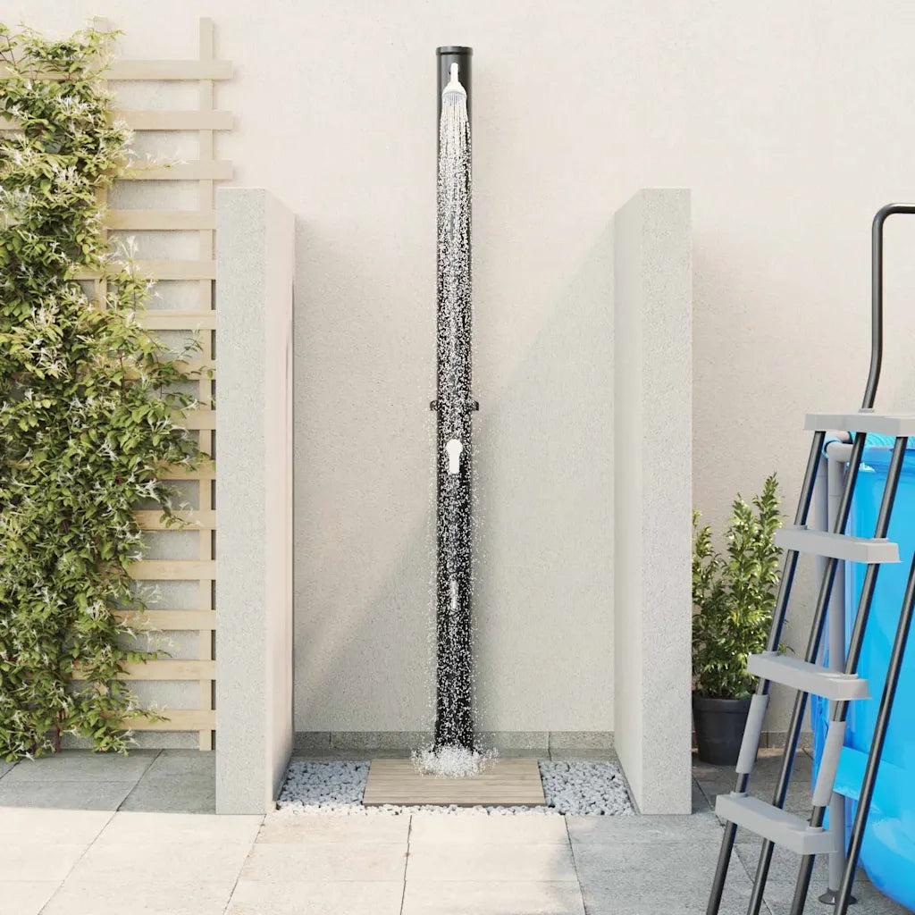 Doccia Solare da Esterno Nero 217 cm PVC e Alluminio 42003408