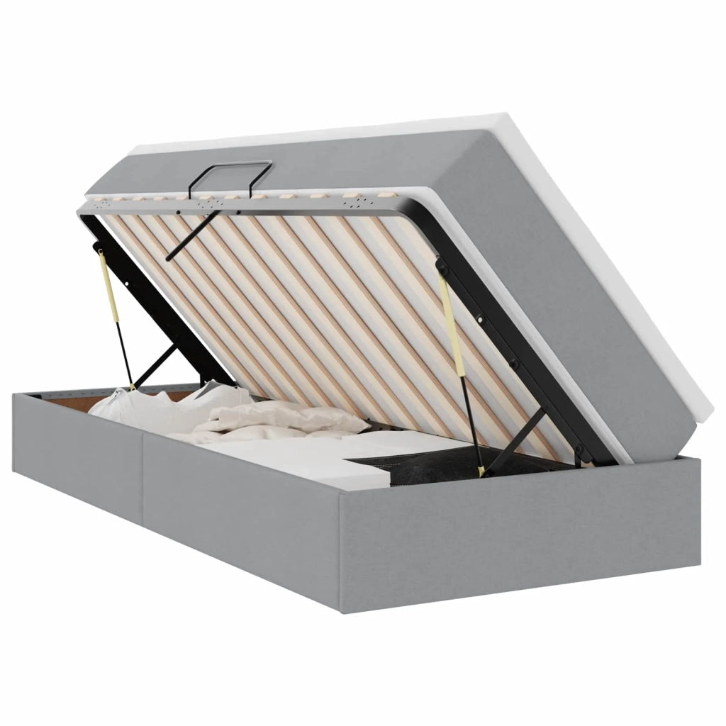 Letto con contenitore e materasso Grigio chiaro 90 x 190 cm 3370194