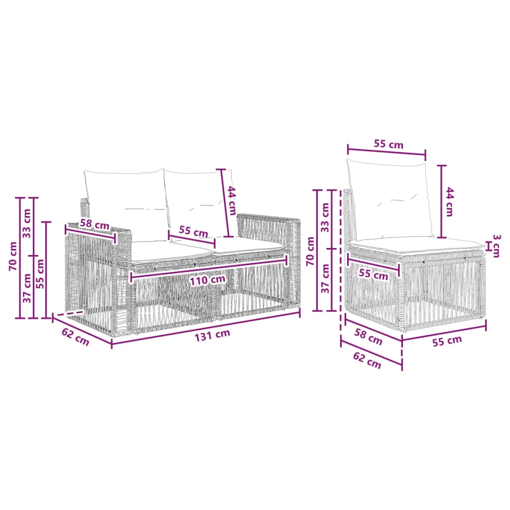 Set Divano da Giardino 6 pz 6-Numero di posti 3435222