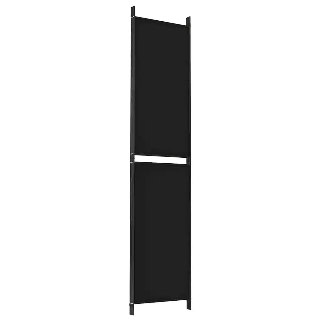 Divisorio Ambienti | Divider per stanze | Paravento a 4 Pannelli Nero 200x220 cm in Tessuto