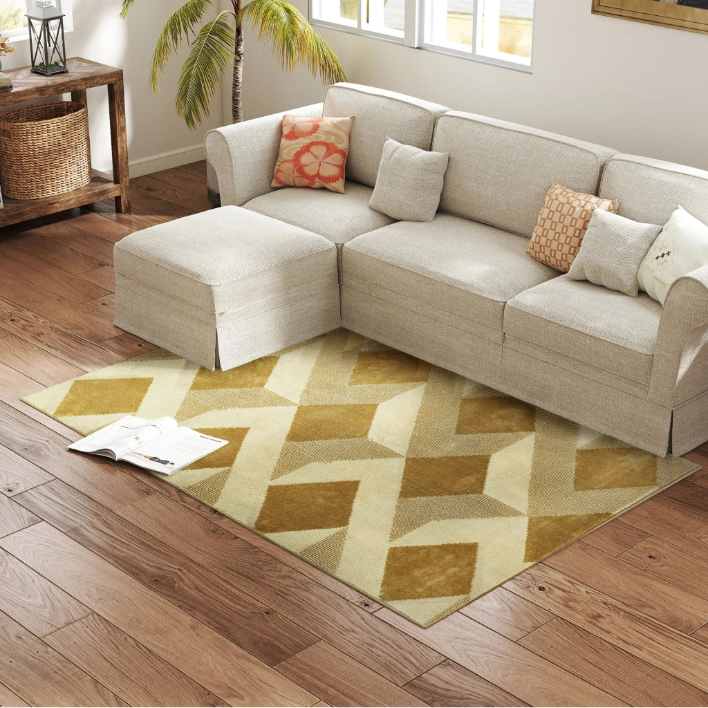Tappeto Lavabile in Lavatrice Pelo Corto ¨C Xylo ¨C 170x120 cm Moderno Crema